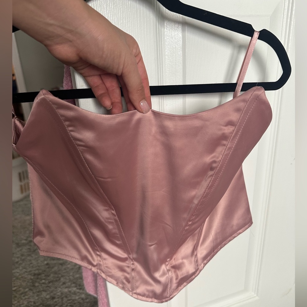 Pink pretty little thing corset strapless top